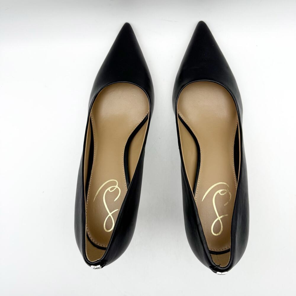 Sam Edelman Womens Vienna Pointed Toe Heels US 8.5 Wide EU 39 Black Leather NIB - Picture 7 of 10